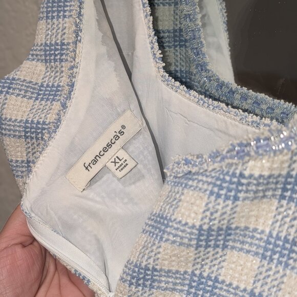 Francesca's Paula Square Neck Tweed Mini Dress - Picture 8 of 8